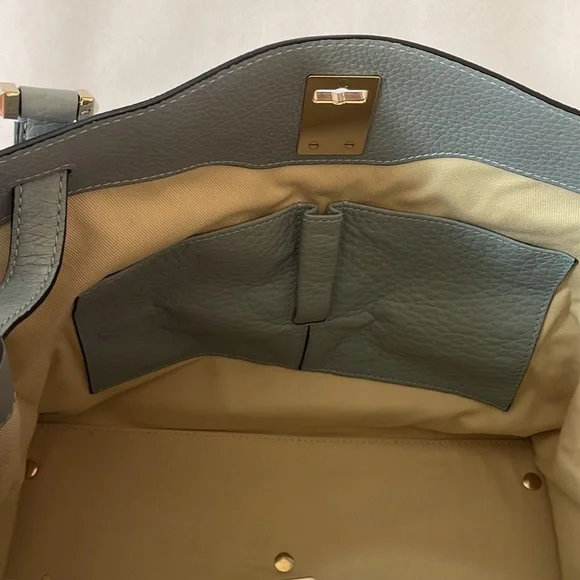 Valentino Garavani Teal Blue Satchel Tote - Picture 7 of 13